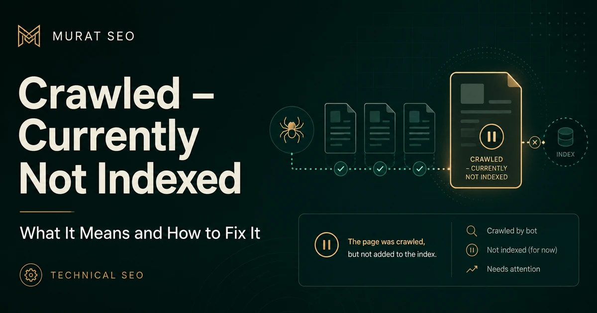 Crawled – Currently Not Indexed: What It Means and How to Fix It