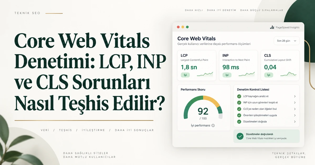Core Web Vitals Denetimi: LCP, INP ve CLS Sorunları Nasıl Teşhis Edilir?