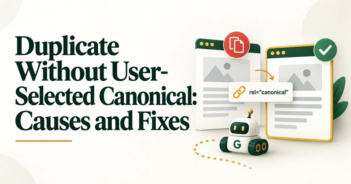 Duplicate Without User-Selected Canonical: Causes and Fixes