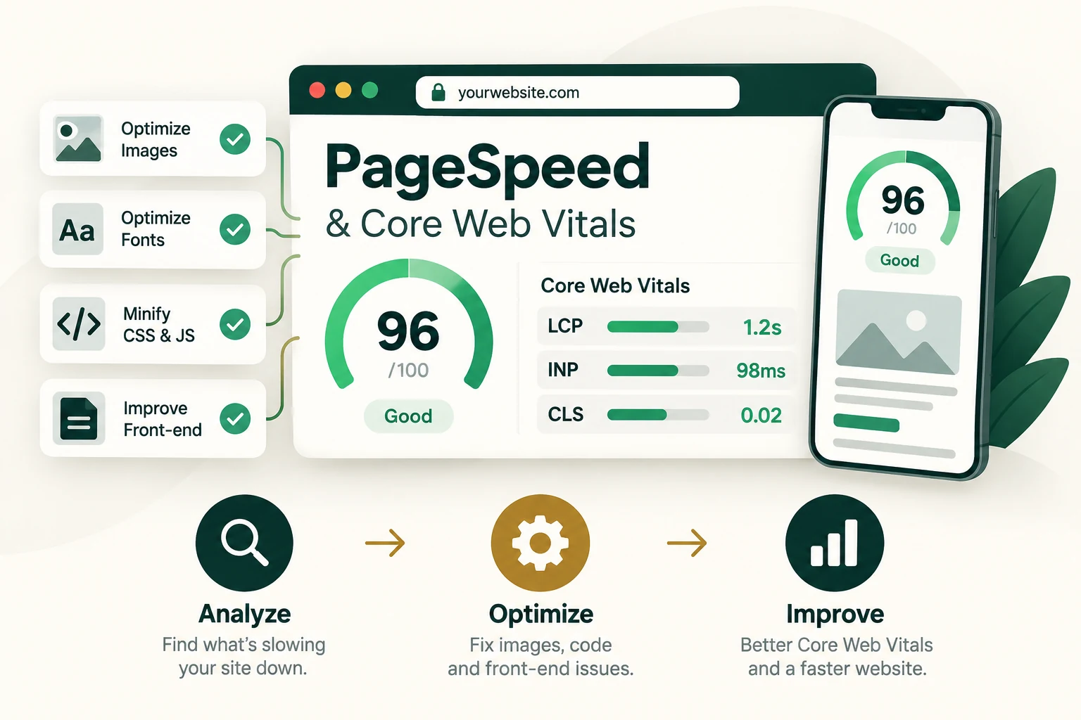 Core Web Vitals Optimization Services: LCP, INP, CLS & PageSpeed