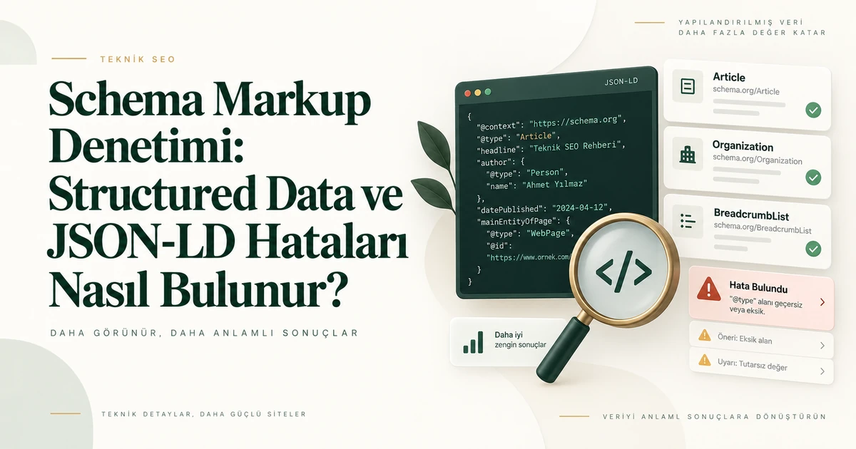 Schema Markup Denetimi: JSON-LD ve Yapılandırılmış Veri Hataları Nasıl Bulunur?